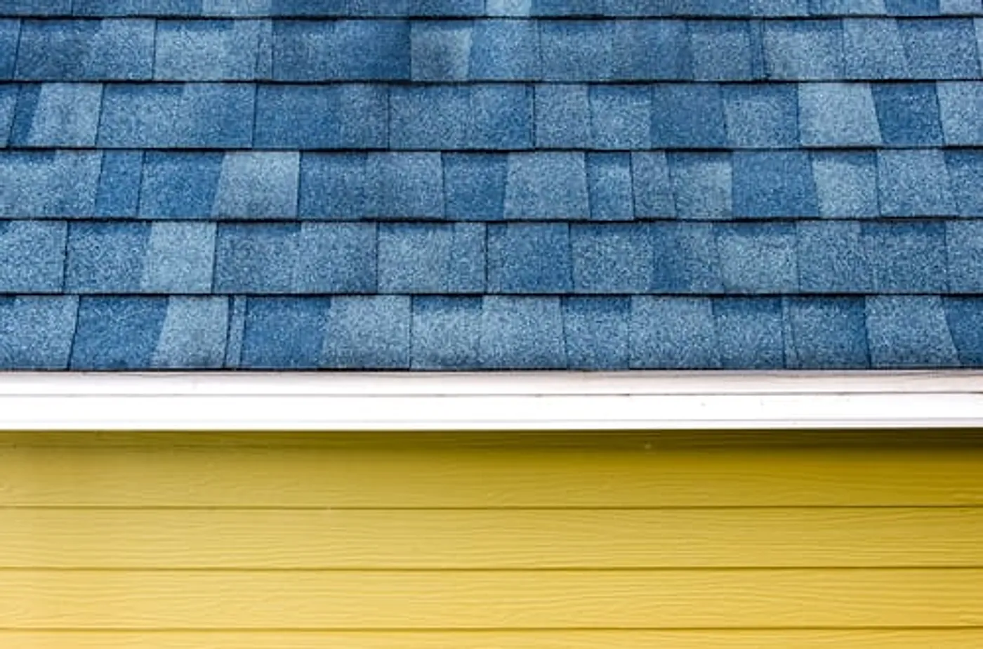 Blue clapboard siding with a crisp white window frame and flower box